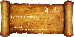 Maria Aranka névjegykártya
